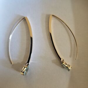 Ralph Lauren Gold-Tone Blue Crystal Threader Earrings